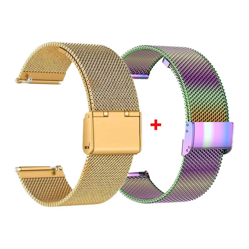 Elegant Milanese Metal Bracelet Strap - 2-Pack (18mm, 20mm, 22mm)