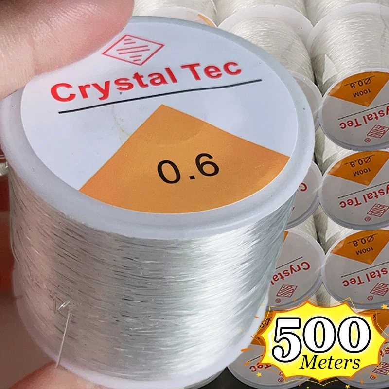 Produktbild von 6 Größe Transparent Starke Kristall Elastische Perlen Schnur Faden Für DIY Halskette Armband Schmuck Machen Zubehör