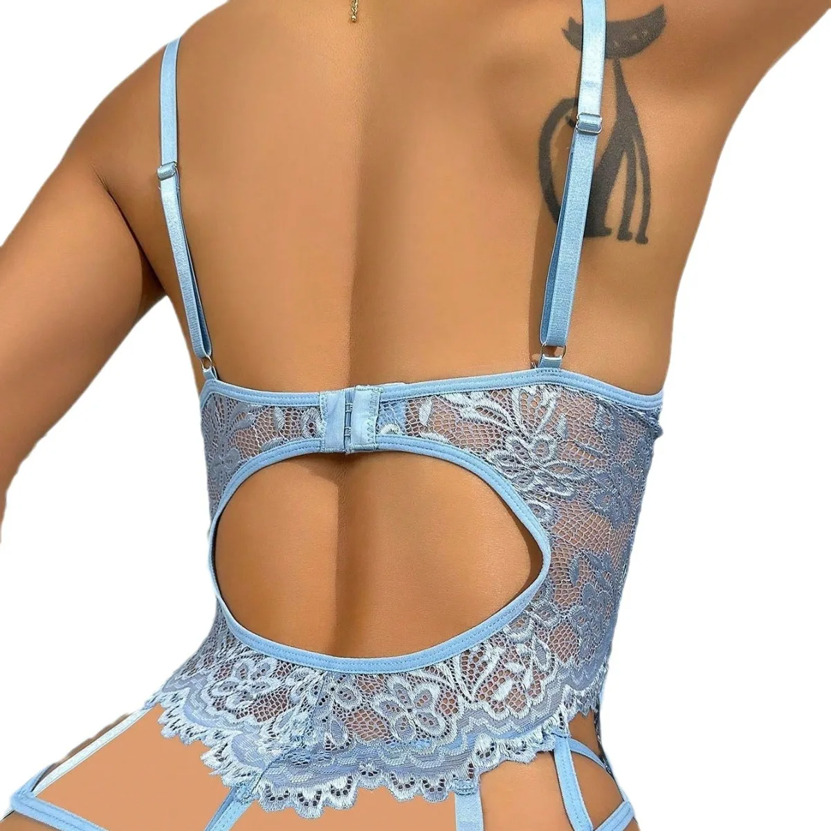 New Women Sexy Lingerie Lace Bra Sets with Garter Belts One Piece Bodysuit Teddy with Panty No Stockings S-XXL Hot sale