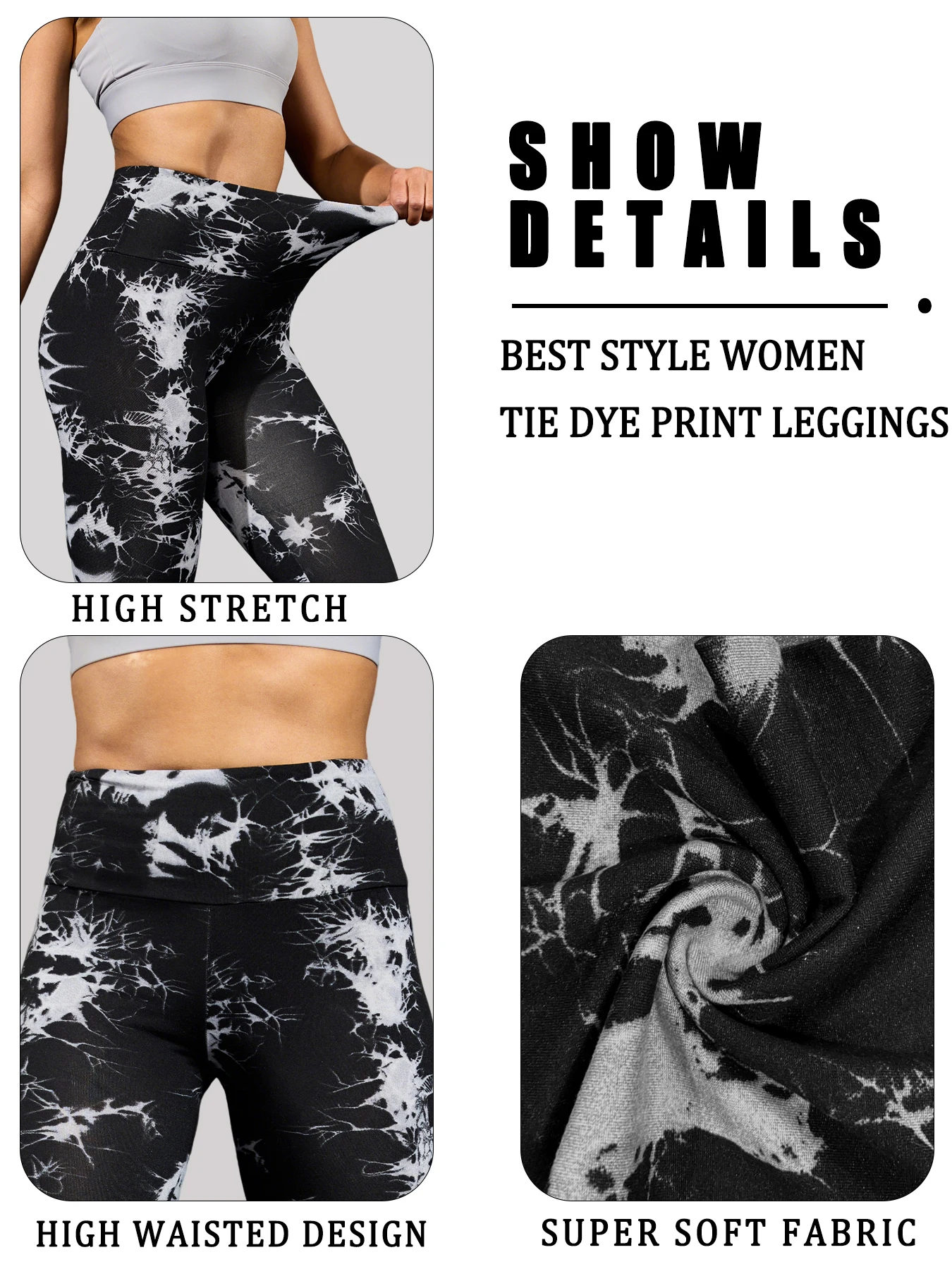 Super Soft High Waisted Tie Dye Leggings for Women Yoga Running Gym No See Through Workout Athletic Tights Push Up Gym Fitness 5