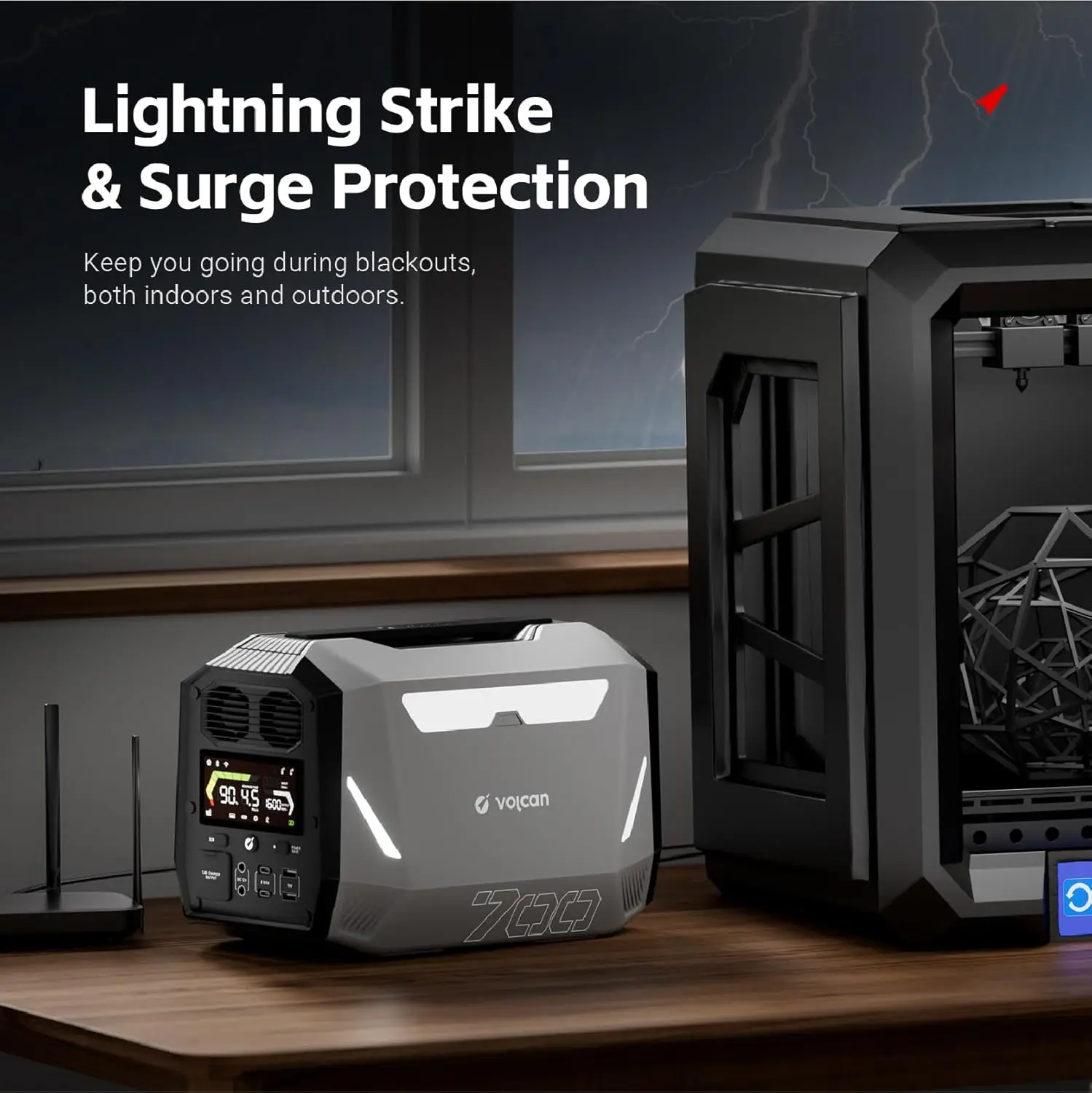 Portable Power Station 512Wh SiC Tech Solar Generator 700W(Peak 1400W) AC Outlets 4000 Cycles LiFePO4 Battery 50min Fast Charge 3