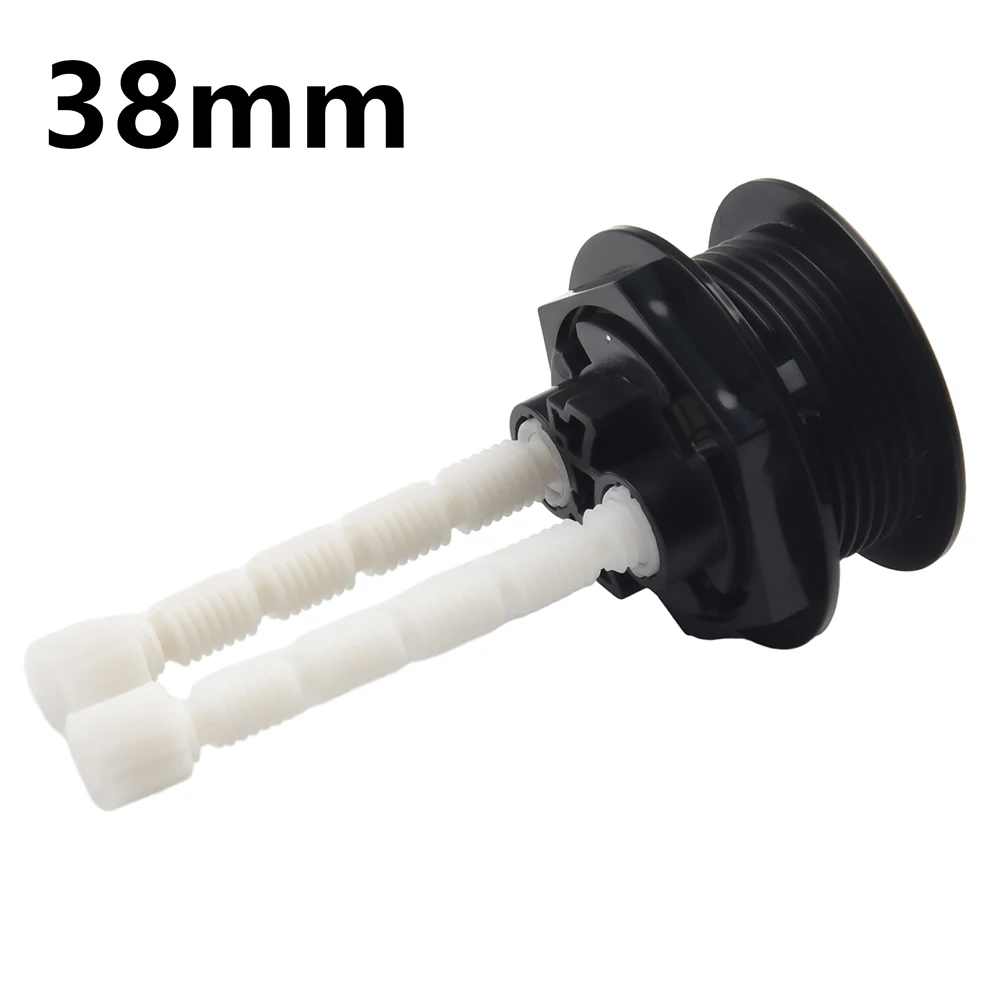 Toilet Tank Button 38mm Bathroom Toilet Button Black Round Double Button Double Flush Button Toilet Accessories