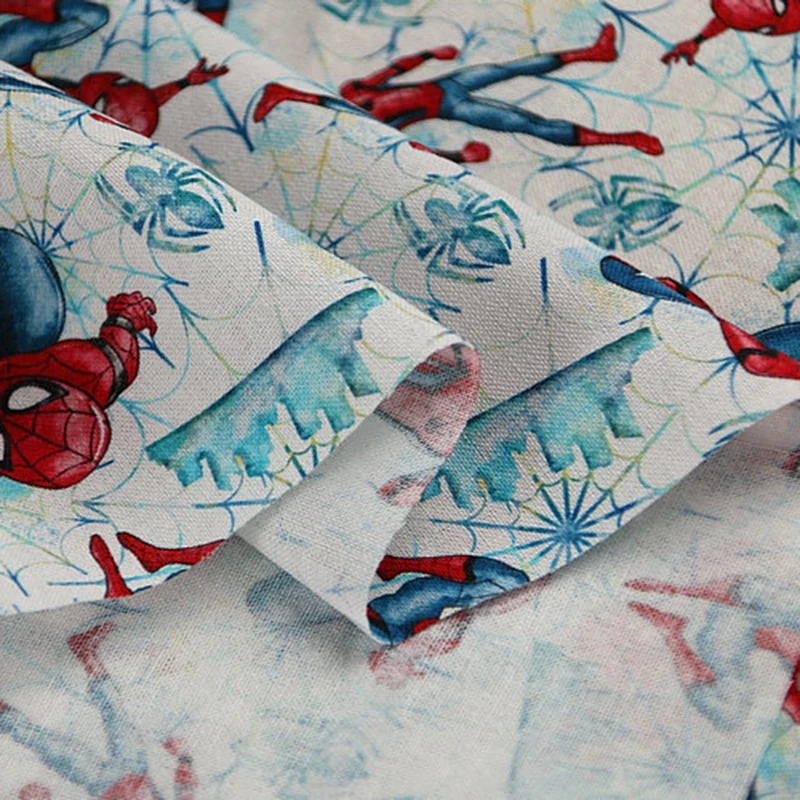 Tessuto di cotone Spider-Man al metro, tessuti stampati Disney per cucire abiti Patchwork, tessuto fatto a mano cucito fai-da-te