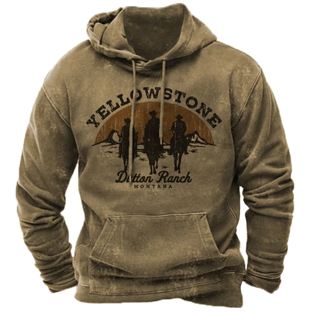 Yellowstone National Park Vintage Men Hoodies Print Pullovers Oversized O-neck Tops Tee Outdoor Streetwear Men Clothing Hot 1