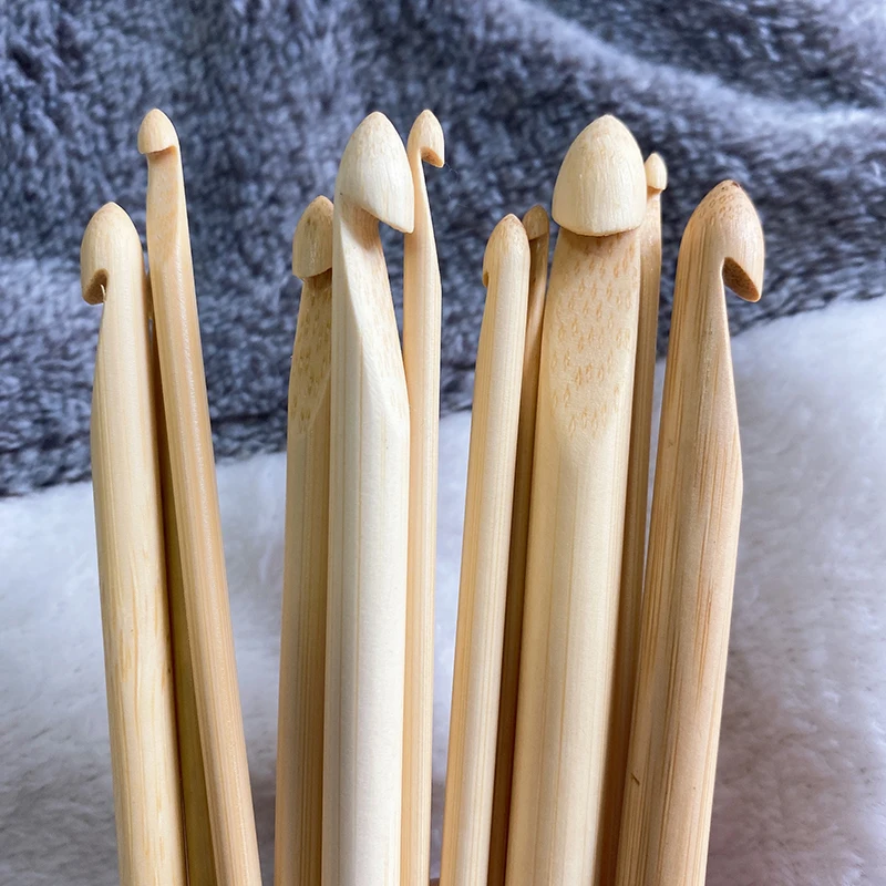 1Pcs 25cm Double Ended Bamboo Tunisian Crochet Hooks 3mm-10mm  Double End Knitting Needle Weave Craft Sweater Knitting Hooks