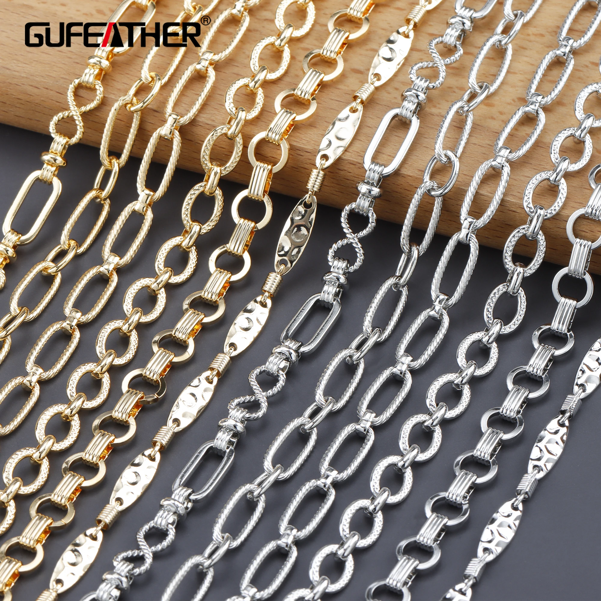 

GUFEATHER C146,diy chain,pass REACH,nickel free,18k gold rhodium plated,copper metal,diy bracelet necklace,jewelry making,1m/lot