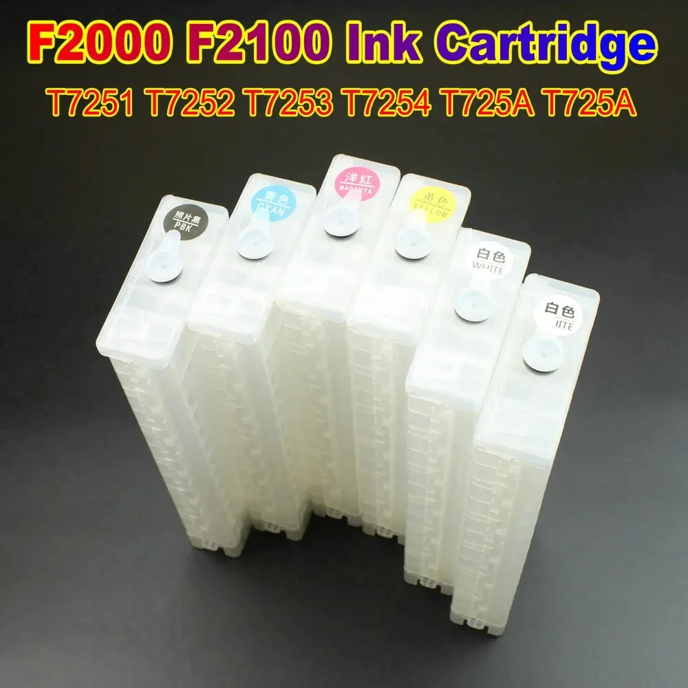 

F2100 F2000 Printer Ink Cartridge For Epson Empty Ink Cartridges F2100 F2000 With Disposable One Time Use Chip 6 Colors In a Set