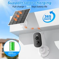 Caméra WiFi 1080P solaire extérieure sans fil alimentée par batterie balle caméra de sécurité PIR alarme de mouvement stockage en nuage Audio bidirectionnel 2
