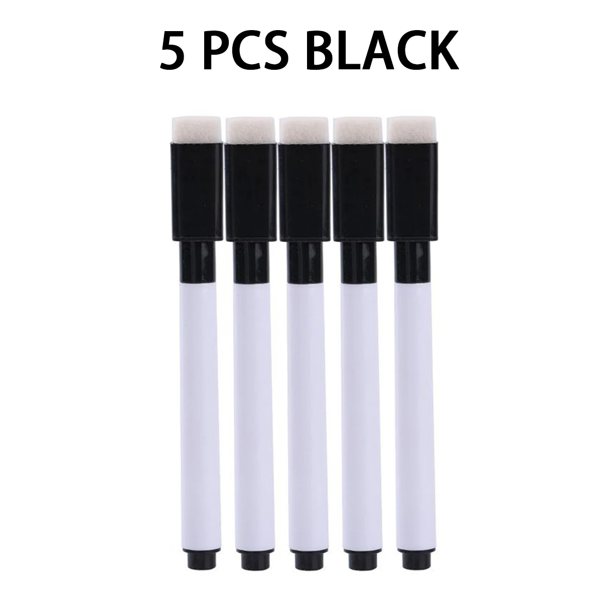 Magnetic Black Dry Erase Markers with Eraser Cap for Home, Office, and School