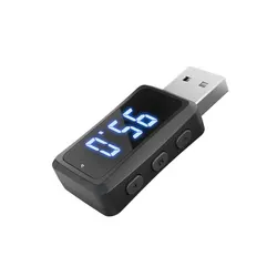 Enhanced Wireless Bluetooth Car Audio Adapter with Handsfree Calling and USB Power (Black)