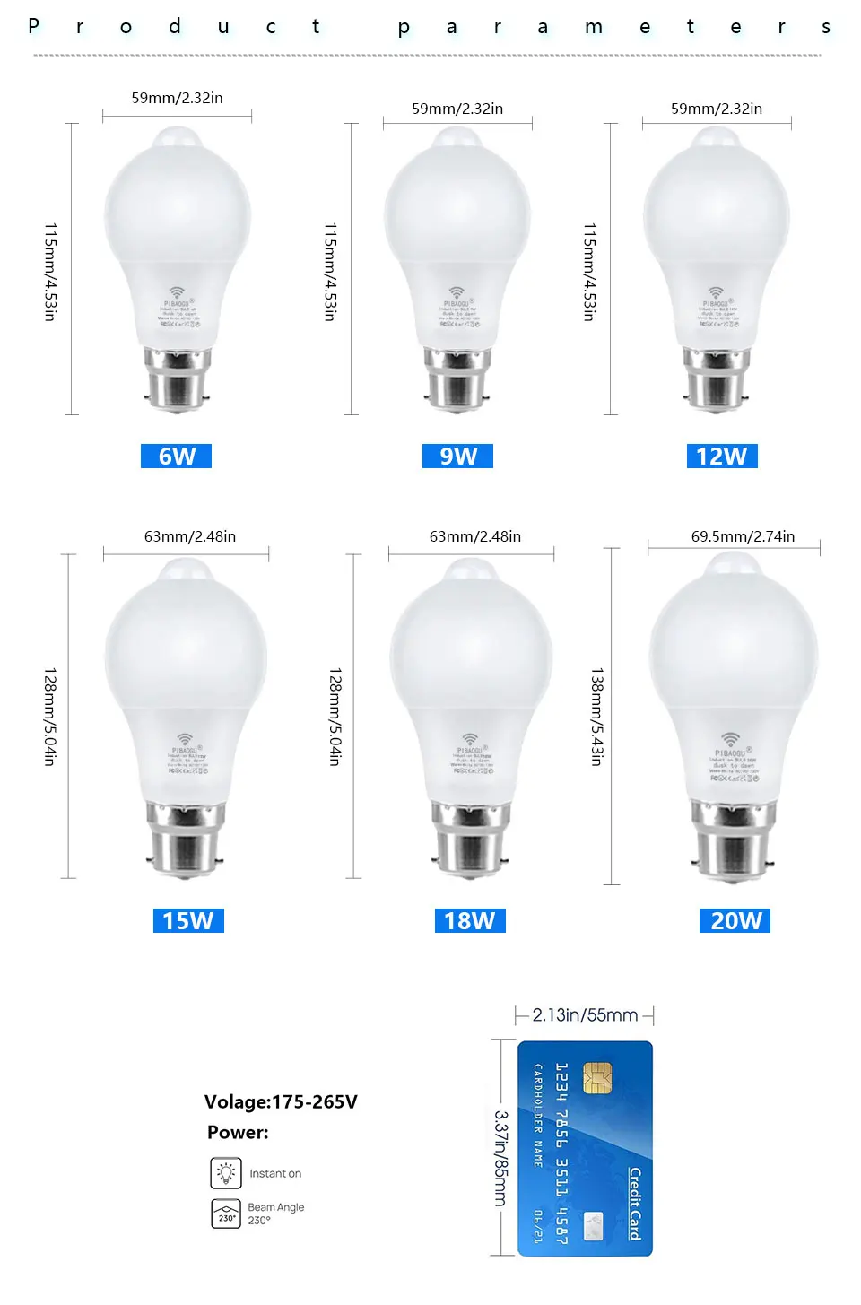 4PCS Led Bulb Radar Motion Sensor B22 220V 20W 18W 15W 12W 9W 6W S9d45f0666c924bed949b2fd22a7da97a9