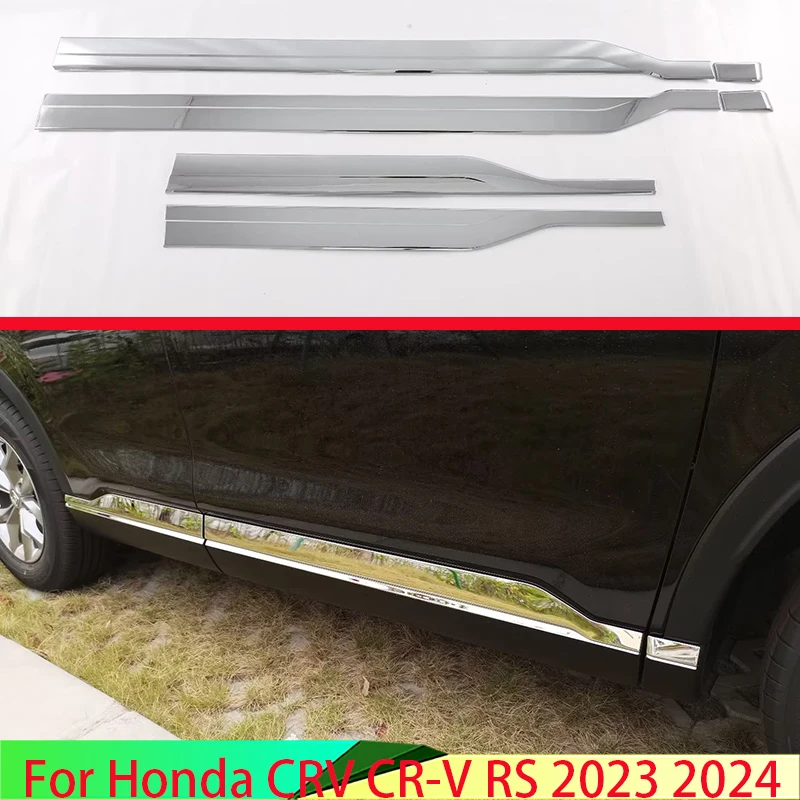 

For Honda CRV CR-V RS 2023 2024 Car Accessories Stainless Steel Side Door Body Molding Moulding Trim