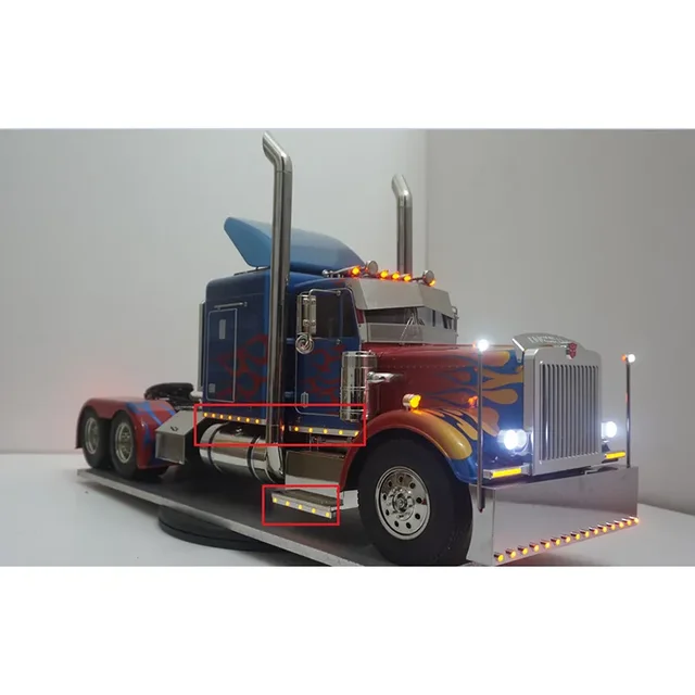タミヤ1/14 グランドハウラー キングハウラー サイドマーカーランプ TAMIYA 1/14 RC Truck GRAND HAULER Peterbilt Candy red 4K