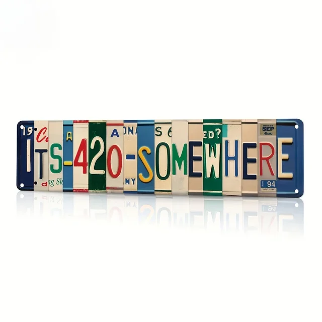 Vintage 420 Road Sign Metal Plaque Perfect for Hippie Wall Art Decor Stoner Room Bedroom Garage or Smoking Study