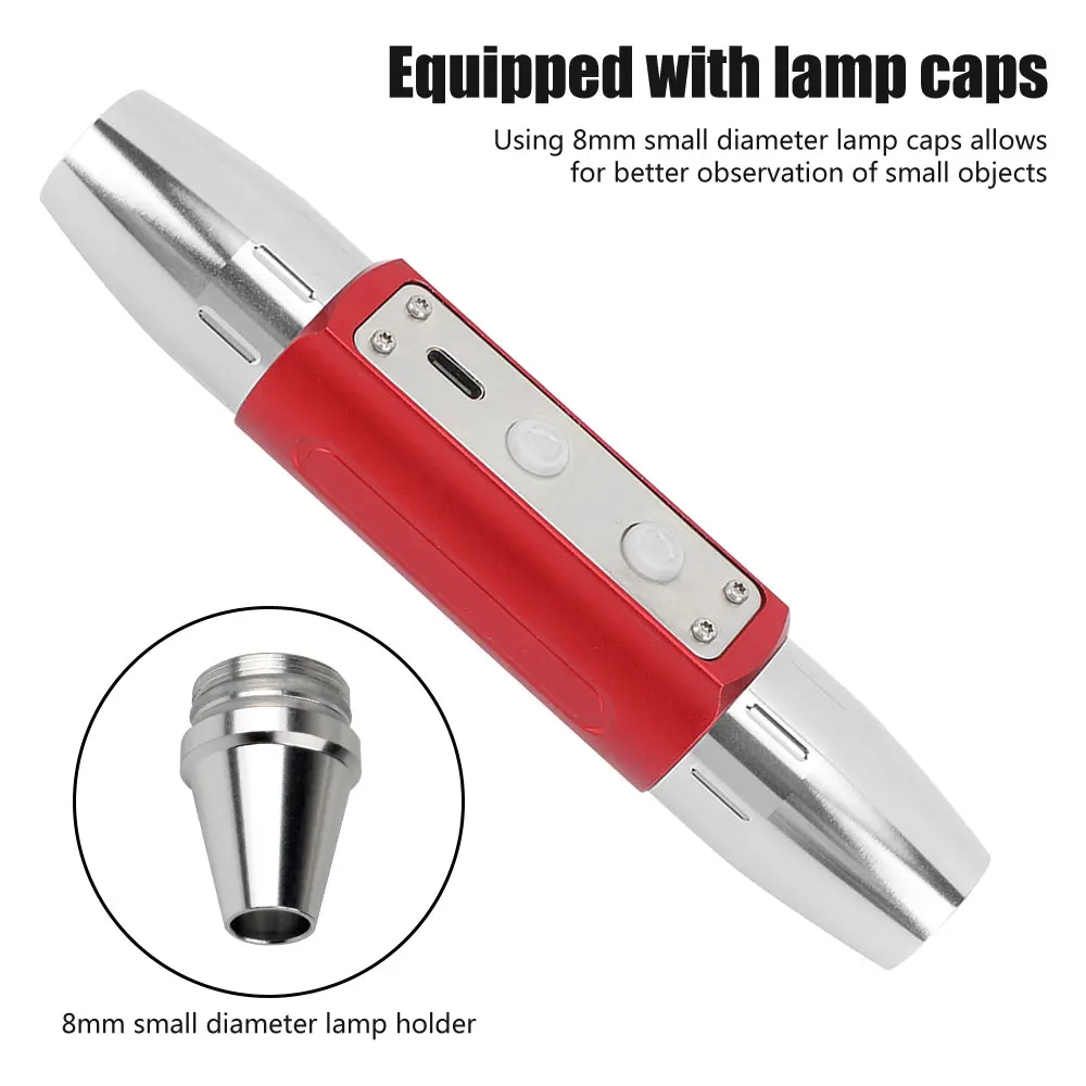휴대용 USB 충전 LED 손전등, UV, 옐로우, 화이트, 블루, 레드 라이트, 토치 옥 쥬얼리 검사 포켓 의료용 라이트, 6 가지 색상