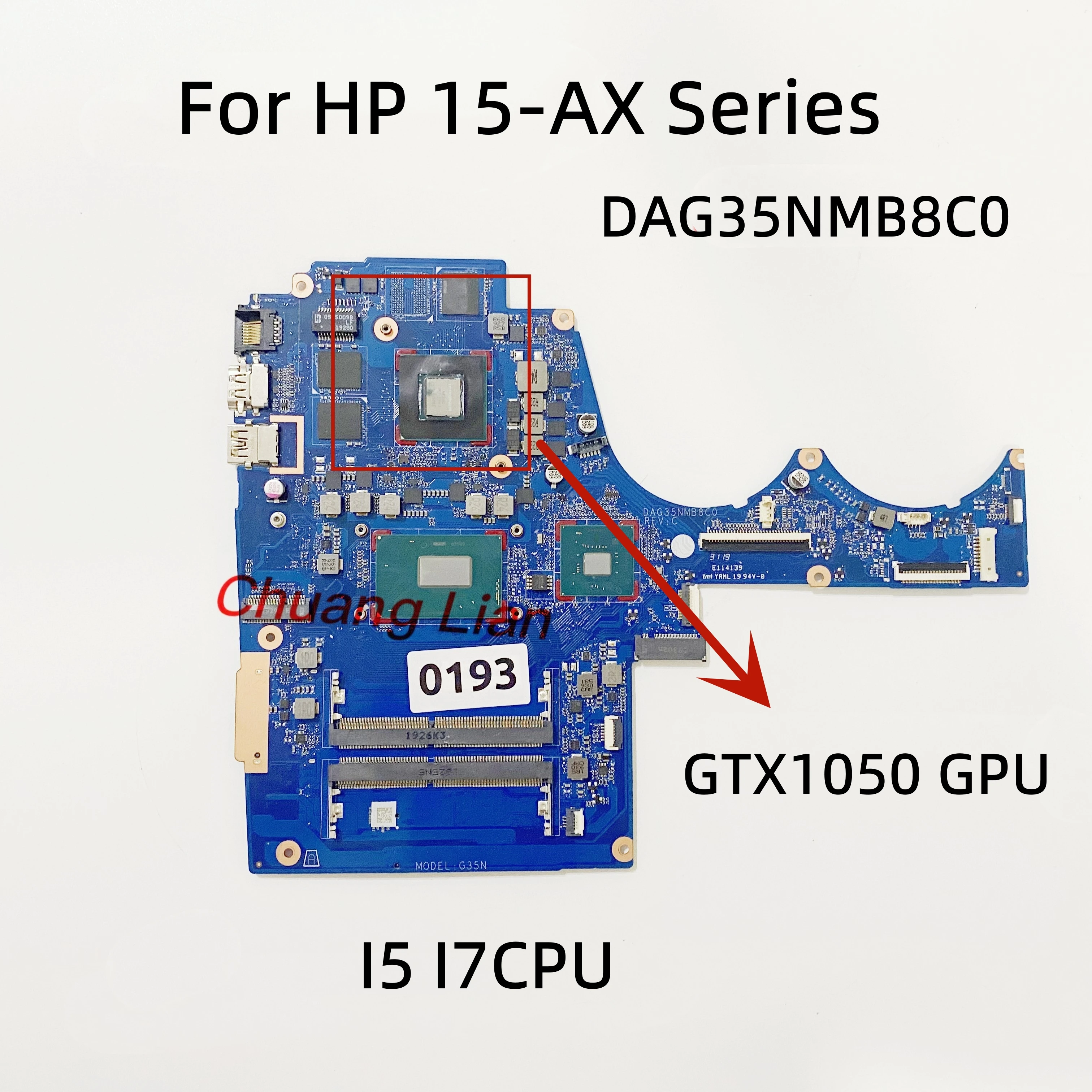 DAG35NMB8C0 For HP 15 AX Series Laptop Motherboard With I5 9300H i7