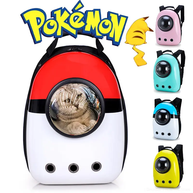 Pokemon Pokeball Pikachu Cat Carrier Bags Trasportini Per Animali Domestici All'Aperto Traspiranti Zaino Per Cani Di Piccola Taglia Zaino Da Viaggio S