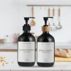 Kitchen Sink Decoration Dishes Soap Bottle with Waterproof Labels Countertop Hand Dish Dispenser Empty Refillable Pump Bottle 3