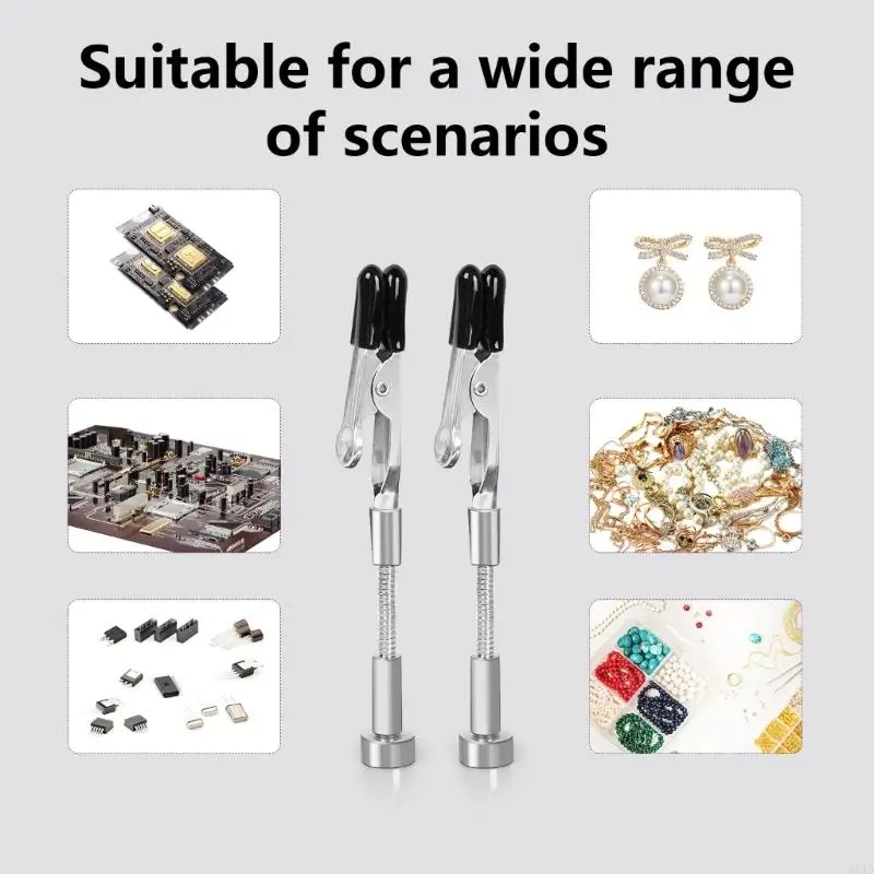 Q84D 2/4Pcs Helping Hands Soldering Aid with Flexible Gooseneck Metal Arms Third Hand for Automobile Electronics Soldering Helping Hands