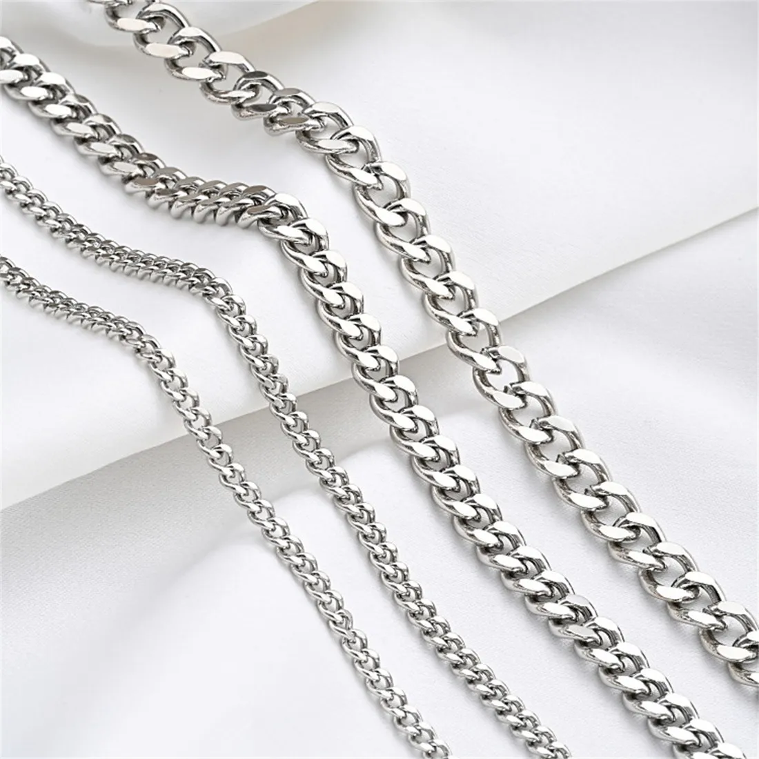 Copper Plated Platinum Sparkling Face Grinding Chain Loose Chain Necklace Bracelet Ear Jewelry Accessories Handmade Materials