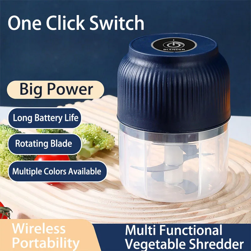 250ml มินิไร้สาย USB ชาร์จไฟฟ้าผัก Chopper กระเทียม Crusher Chopper อาหารสําหรับ Gadgets ครัวสําหรับกระเทียม 1
