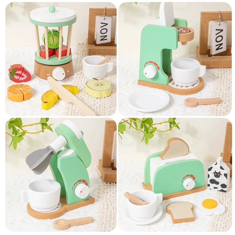 Funny Children's Kitchen Wooden Simulation Kitchen Set Fruit and Vegetable Cutting Fun Parent-child Interactive Toy Gift