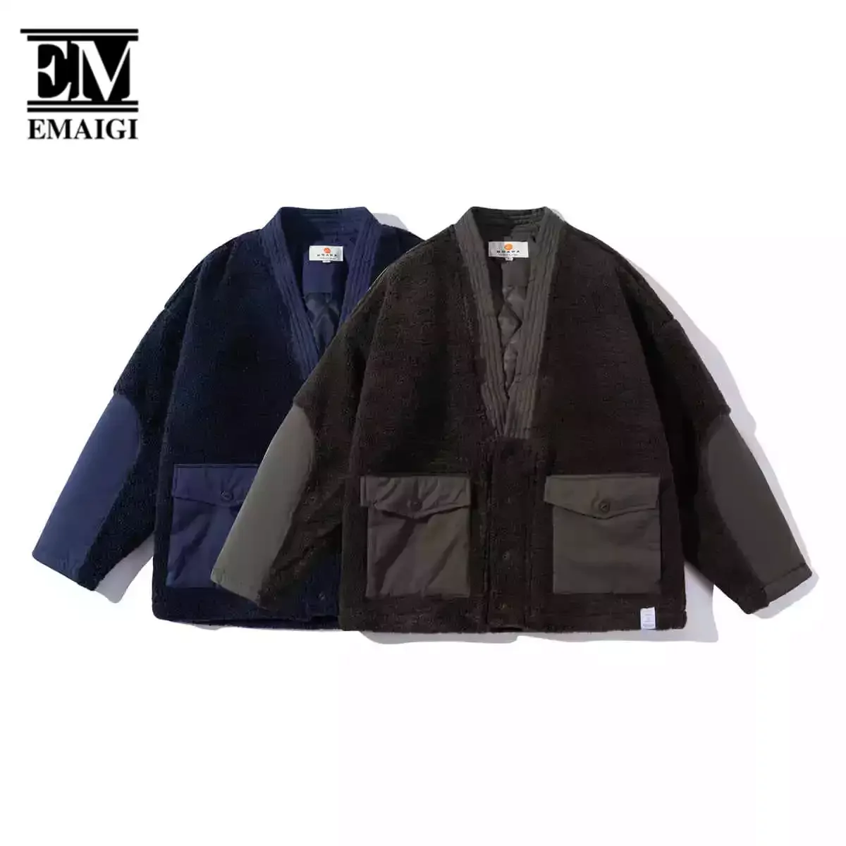 Winter Quilted Jacket Men Streetwear Fashion Loose Casual Vintage Japan Cotton Padded Kimono Parkas Jacket Cityboy Warm Coat
