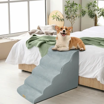Dog Stairs Ramp for Beds Couches,Extra Wide Pet Steps with Durable Non-Slip Waterproof Fabric Cover, Dog Slope Stairs Friendly 1