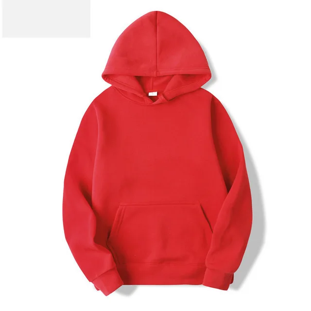 Men women Red Hoodies Autumn Long Sleeve Pullover Tops Casual Pocket Hoodies Unisex Outer Loose Sport Wear 2