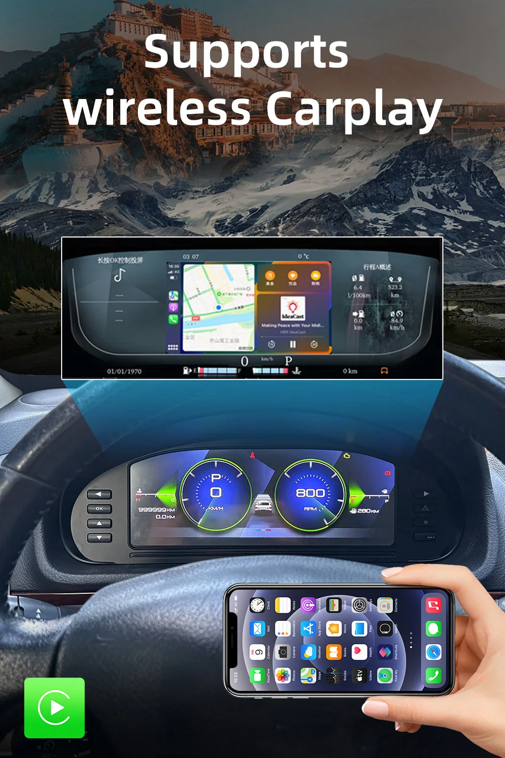 Digital Instrument Cluster For Peugeot 407 407SW 2004-2010 Speedometer,Dashboard