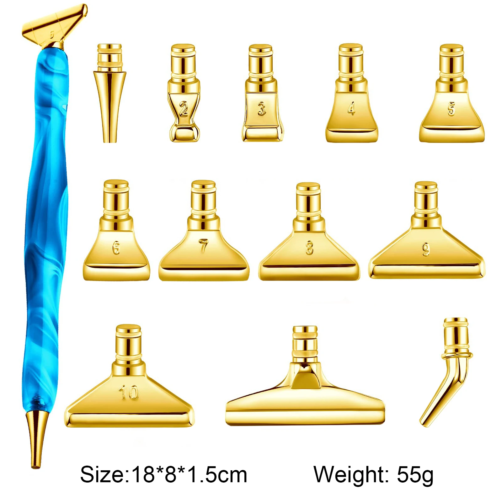 13Pcs Drill Pen 5D Cross Stitch Painting Tools Embroidery Diamond Point Drill Pen 5D Resin Painting Pen Nibs