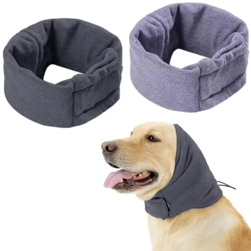 Dog Grooming Ear Muffs Noise-Proof Washable Dog Neck Ears Adjustable Multifunctional Soothing Mood Pet Warm Head Cover