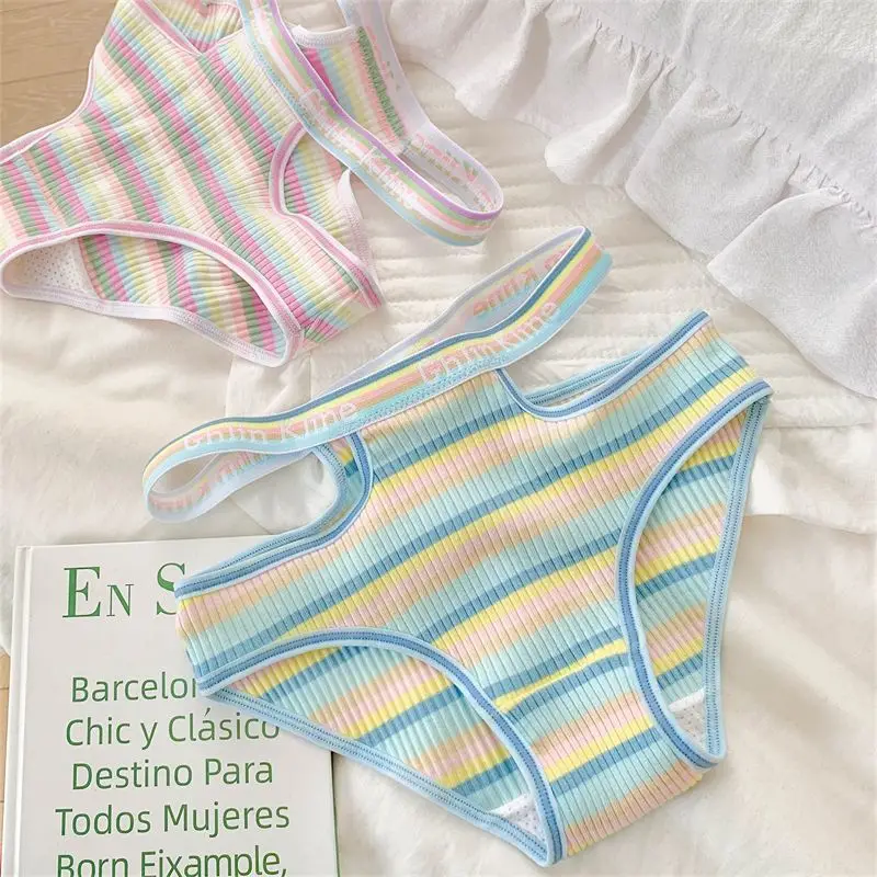 

Summer Lingerie For Women Sexy Underwear Cotton Underpants Ladies Ropa Interior Stripe Hollow Out Femenina Female Tanga Bragas