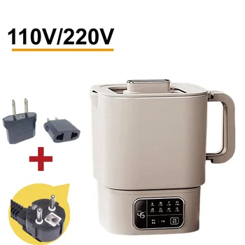 110V/220V Electric Kettle Appointment Health Kettle Temperature control Ceramic Pot Keep Warm Cup Portable Folding Kettle 1L 1