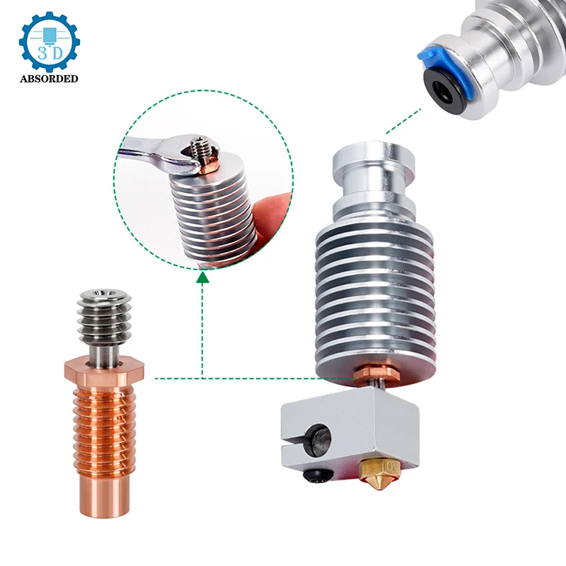 

E3D V6 Hotend +Bimetal heatbreak for v6 Prusa Voron Remote Short Direct Heat Sink Range 1.75MM for 3D Printer Extruder Feeding