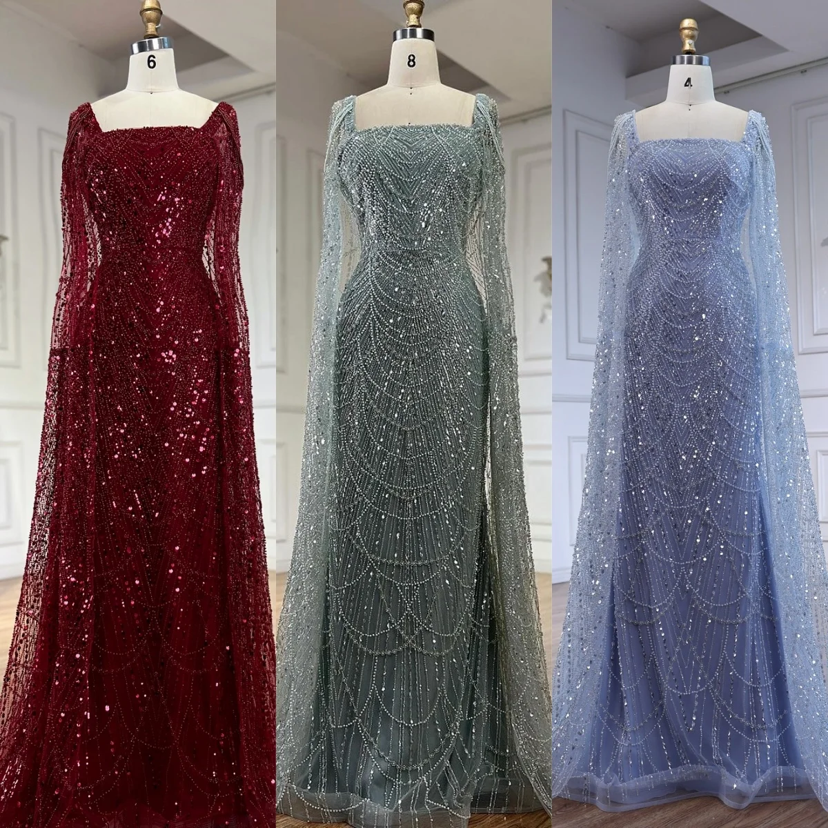 SERENE HILL 2025 فساتين سهرة عربية تركواز بأكمام ك...