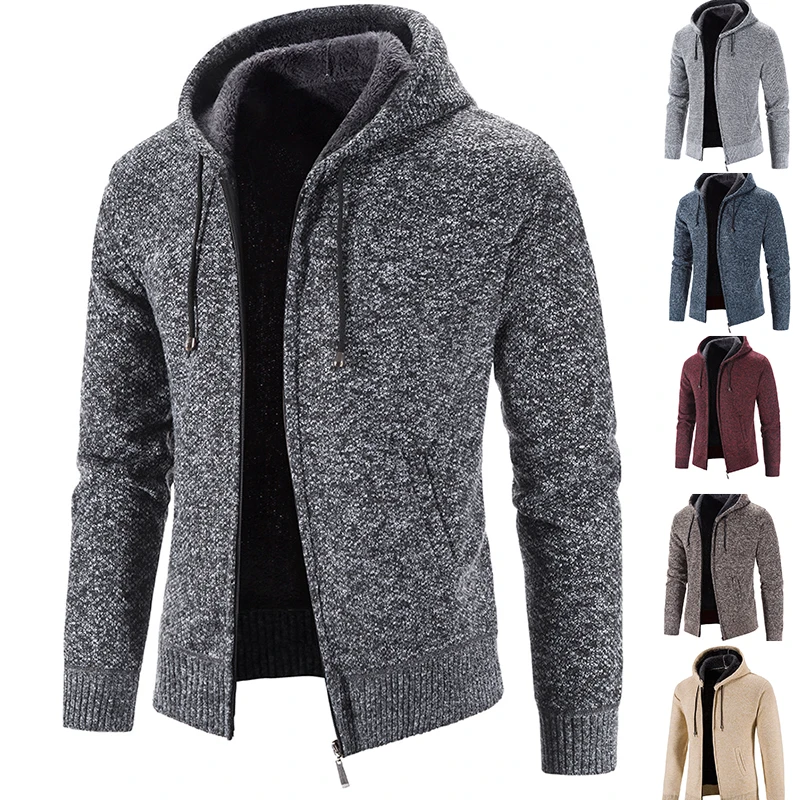 M-4XL-Autumn-and-Winter-Men-s-Plush-Knitted-Jacket-with-Hood-Thick ...