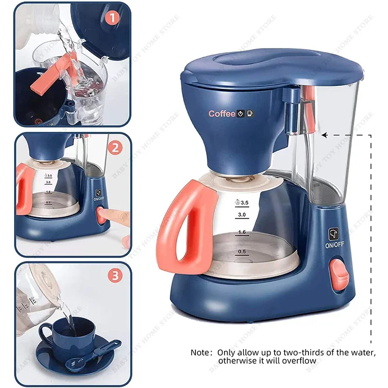 Mini Household Appliances Kitchen Toys Pretend Play Set with Coffee Maker  Blender Mixer Juicer Toaster Washing Machine for Kids