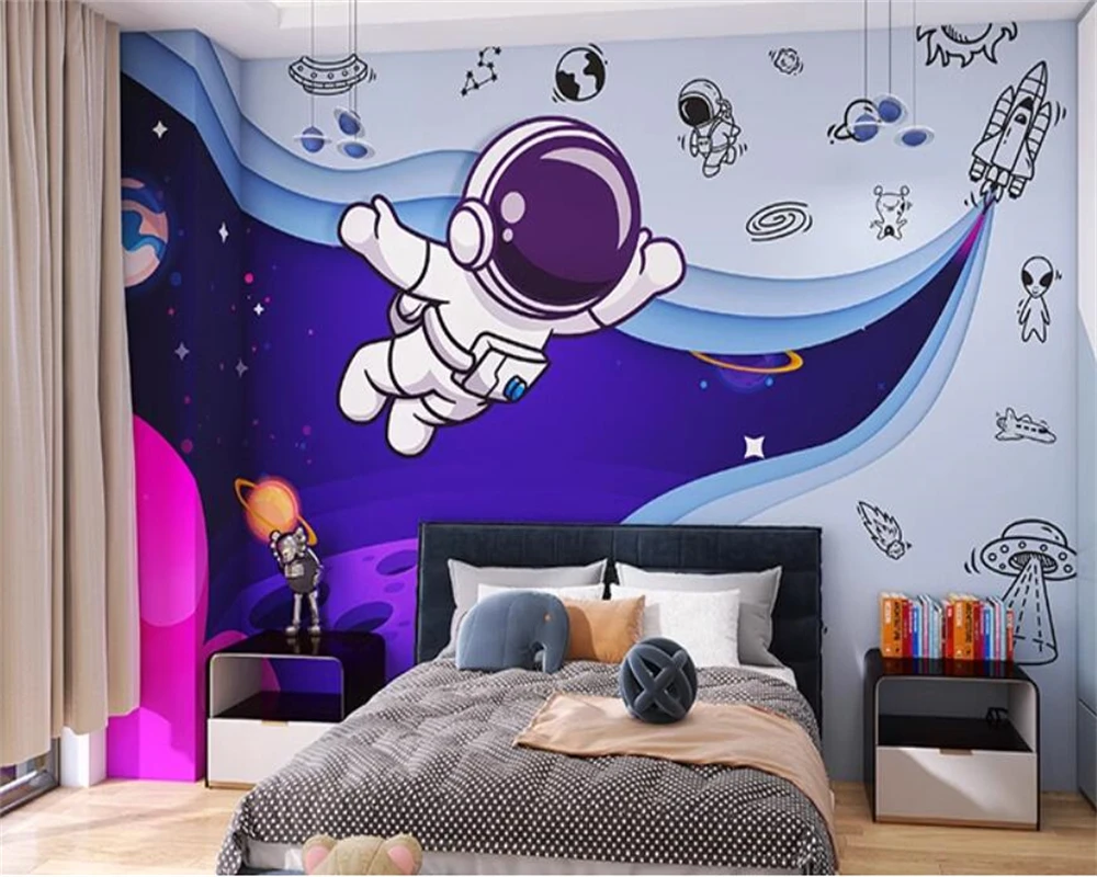 beibehang Customized Nordic astronaut spaceship modern cartoon eco