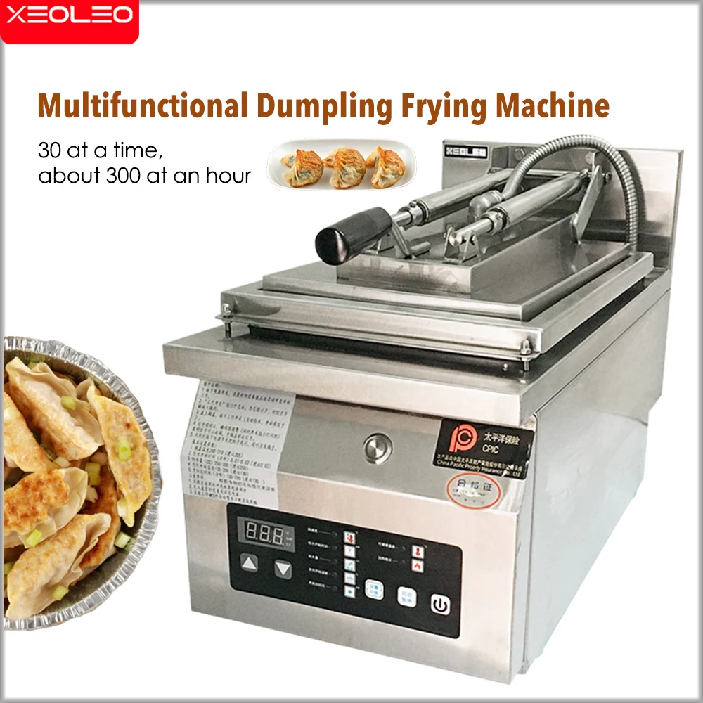 XEOLEO Commercial Dumpling Food Processor Auto-thermostat Control Pot Sticker Machine Intelligent Thickened Fried Buns Furnace