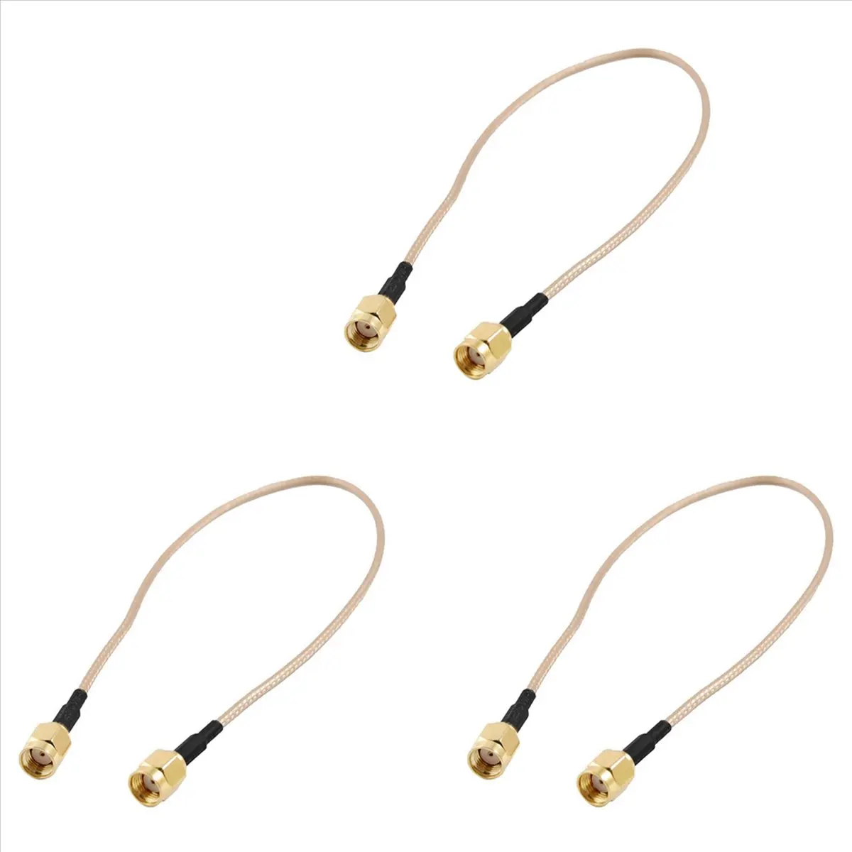ABVT-3Pcs 12인치 RP-SMA 암-암형 RP SMA 플러그 RF 피그테일 케이블 RG316