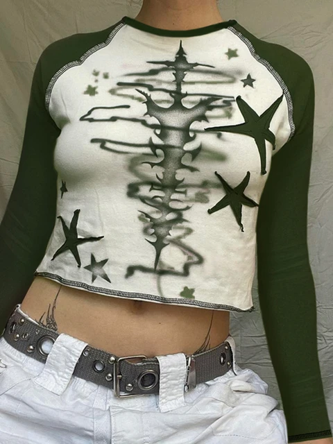 💀 White Skeleton Cropped Top Y2K