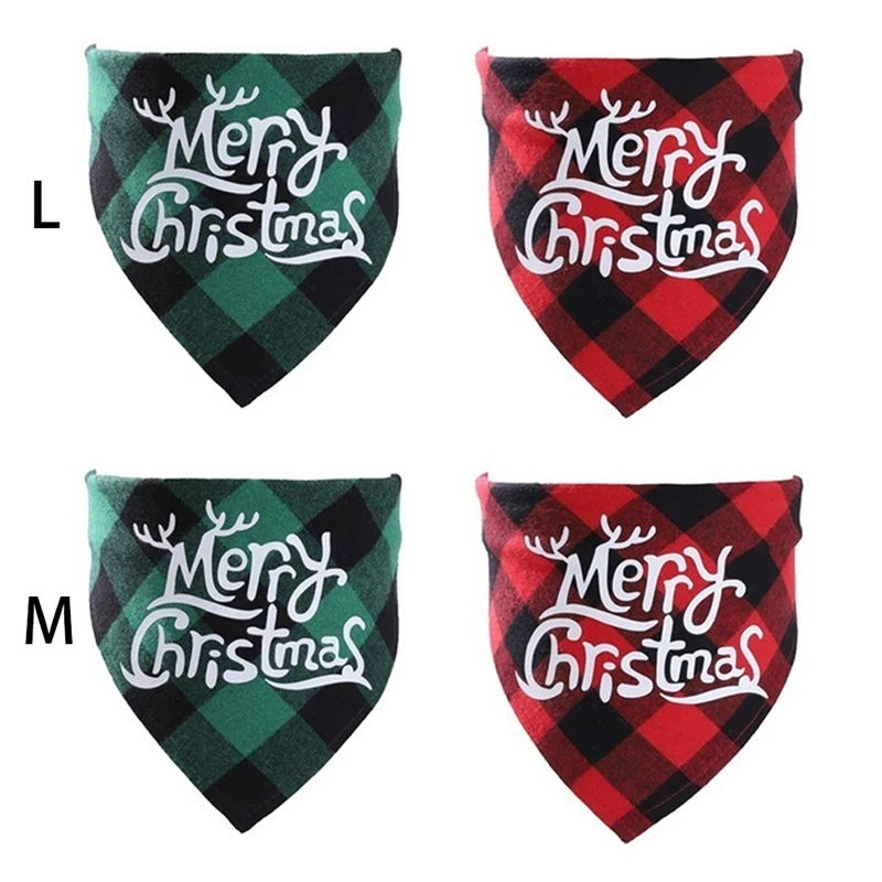 

2 Pack Dog Bandana For Christmas Classic Pet Scarf Kerchief Pet Costume Parts For Dog Cats Pet-M