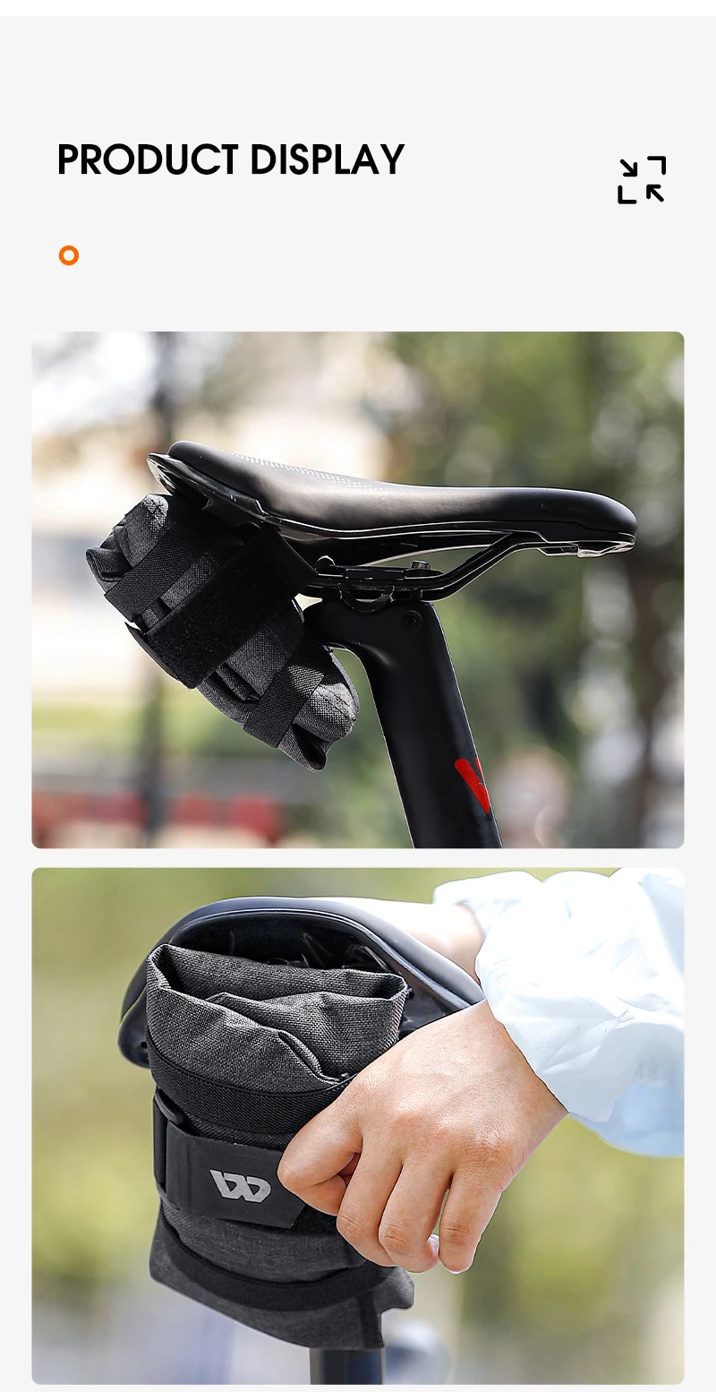 WEST BIKING Wasserdichte Faltbare 600D Fahrrad-Werkzeugtasche Sattel/Rahmen-Montage Multi-Taschen Aufbewahrungsbeutel Fahrrad-Reparatur-Kit-Träger – Detail 15