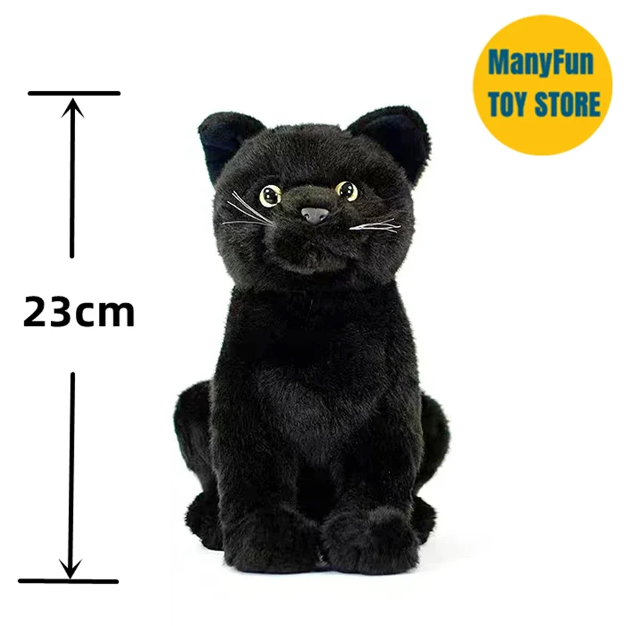 검은 고양이 인형 실물 같은 페르시안 고양이 봉제 장난감 사실적인 고양이 인형 선물