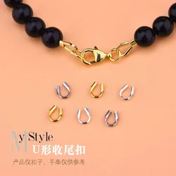 10pcs S925 sterling silver bracelet necklace buckle accessories u-shaped buckle, closure buckle, handmade diy string bead acces
