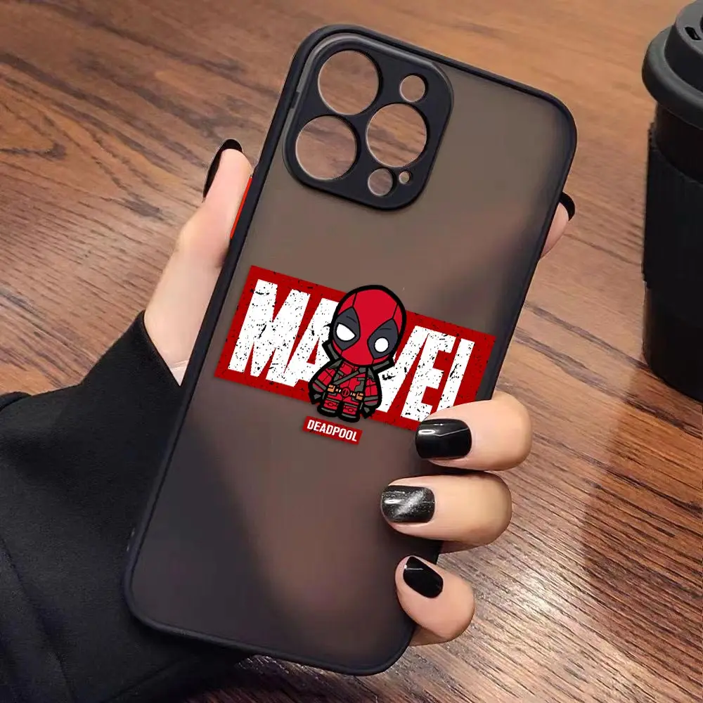 thumbnail image 1 of Funda para iPhone Apple 14 13 11 12 MINI Pro XS Max XR X 7 SE 2022 2020 6 6S Plus, carcasa con dibujos animados de Los vengadores de Marvel, 1 of 5