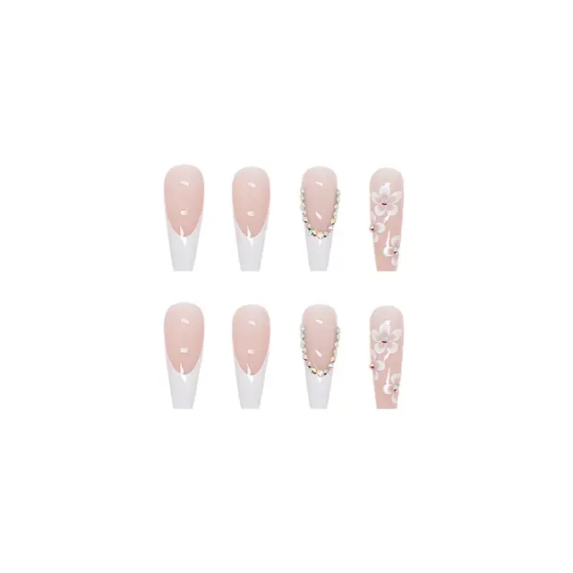 24pcs-False-Nails-With-Glue-Flower-Design-Long-Coffin-French-Ballerina-Fake-Nails-Full-Cover-Acrylic jpg