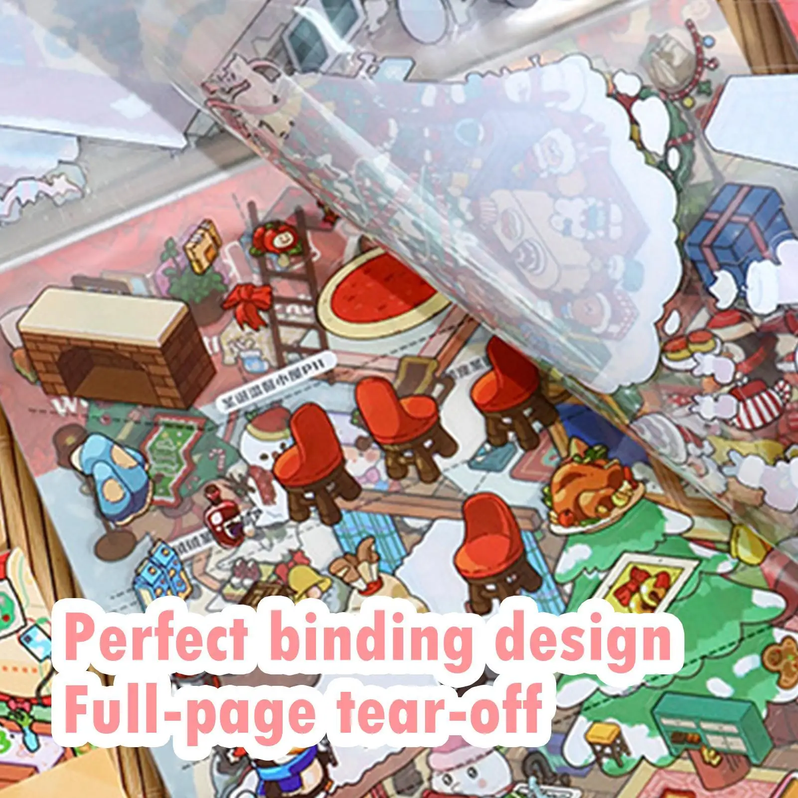 Furniture Stickers For Scrapbooking Cartoon Sticky Decoration Miniature Scene Decals For Glass Wood Paper Kids Living Room