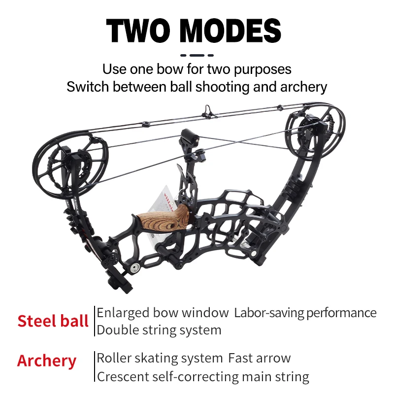 SPG Archery Compound Bow Hunting Pulley Bow And Arrow Set Steel Ball Dual  Use Wooden Riser Limb Stabilizer Adjustable Equipment - AliExpress